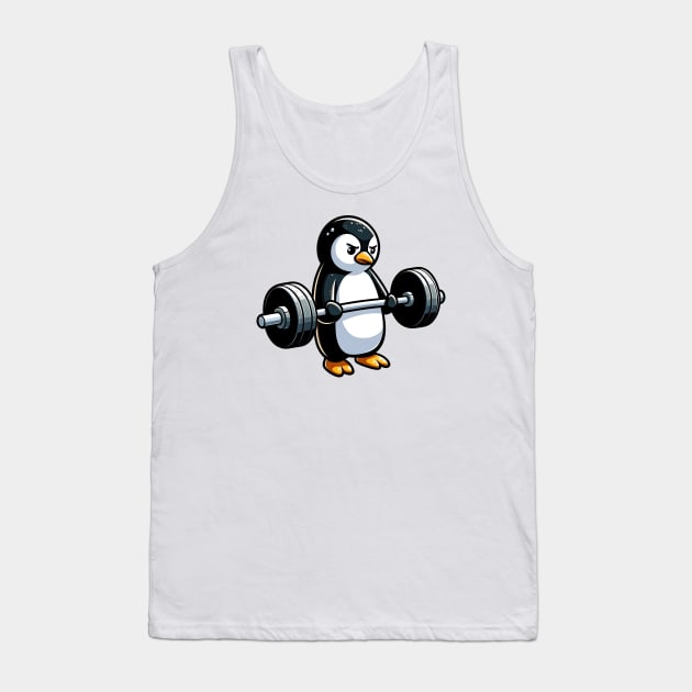 penguin gym weightlifting Tank Top by Dracoola